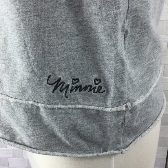 Disney Parks Minnie Bow Gray cut-out SweatShirt S - Picture 3 of 8